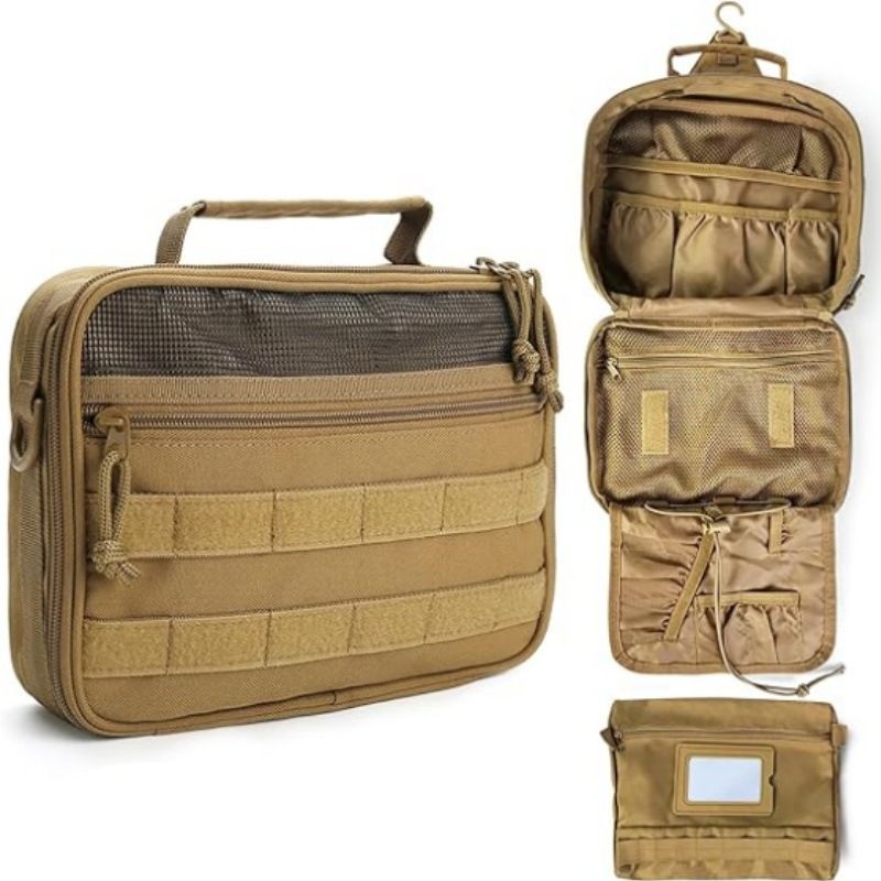 Multifunctional Hanging Toiletry Bag, 8-Compartment Storage, Waterproof and Portable, Essential for Travel V1232-XSB-NS-003