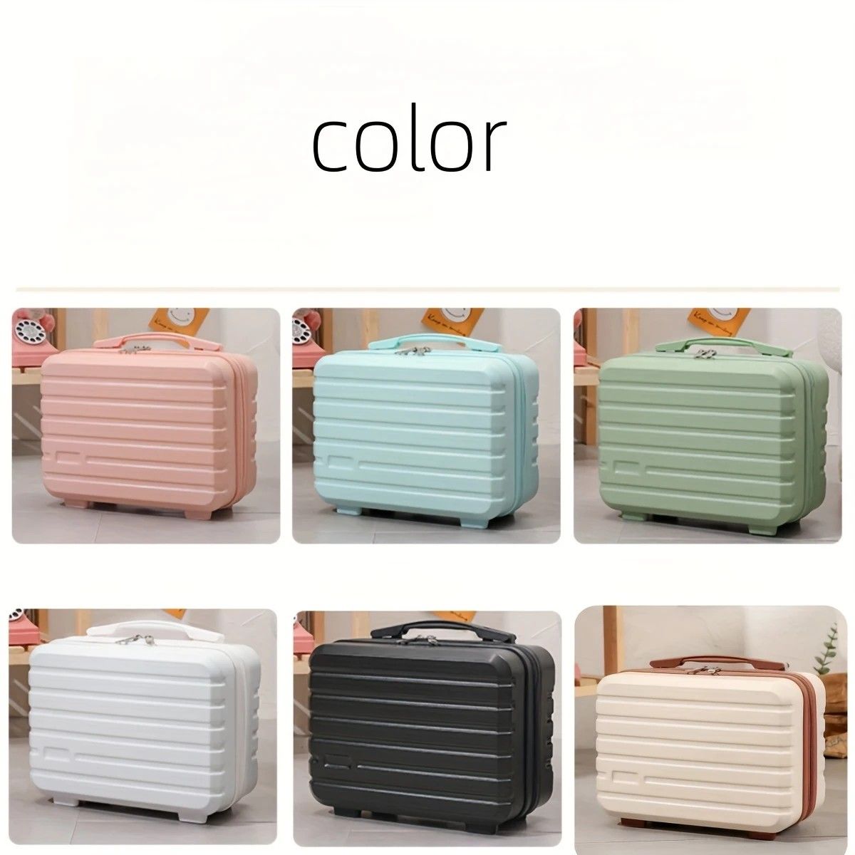 14 Inch Mini Makeup Case, Lightweight Cosmetic Travel Bag with Shoulder Strap & Zipper Closure(BLACK) V1232-XSSNB005