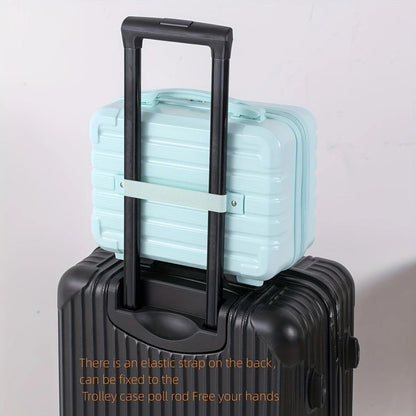 14 Inch Mini Makeup Case, Lightweight Cosmetic Travel Bag with Shoulder Strap & Zipper Closure(GREEN) V1232-XSSNB006