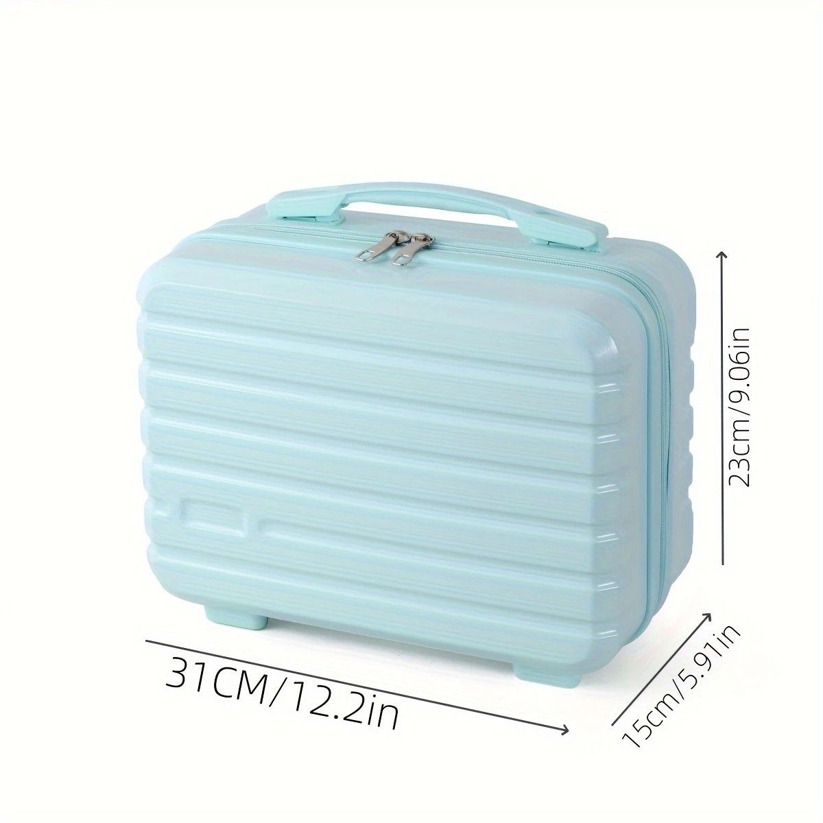 14 Inch Mini Makeup Case, Lightweight Cosmetic Travel Bag with Shoulder Strap & Zipper Closure(Brown) V1232-XSSNB007