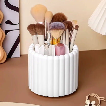 360-degree rotating makeup brush organizer, polished plastic material, no assembly required, no odor - makeup V1232-XZSNH002