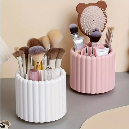 360-degree rotating makeup brush organizer, polished plastic material, no assembly required, no odor - makeup V1232-XZSNH002