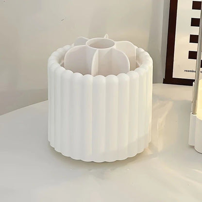 360-degree rotating makeup brush organizer, polished plastic material, no assembly required, no odor - makeup V1232-XZSNH002