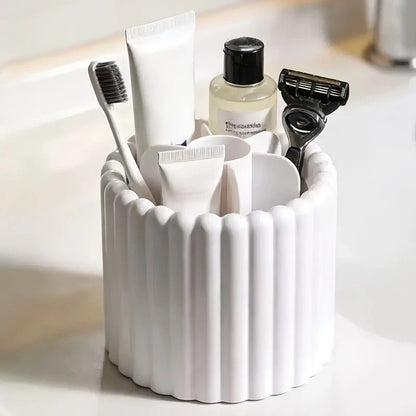 360-degree rotating makeup brush organizer, polished plastic material, no assembly required, no odor - makeup V1232-XZSNH002