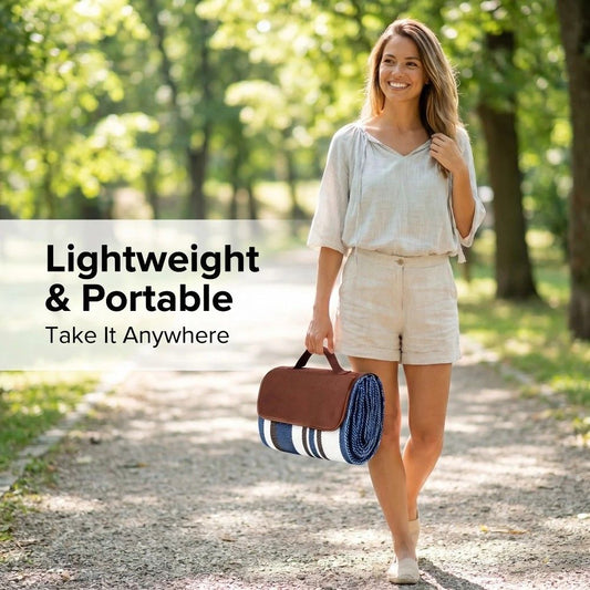 Double-layer Nylon Picnic Mat High-density Waterproof Base + Nylon Padding Lightweight Foldable with Carry V1232-YCT002
