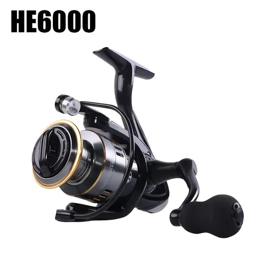 Spinning Reel Fishing Reel, Metal Spool, Metal Handle, 5.2:1 Gear Ratio, 10KG Drag, Smooth and Sensitive Line V1232-YD-HE-6000