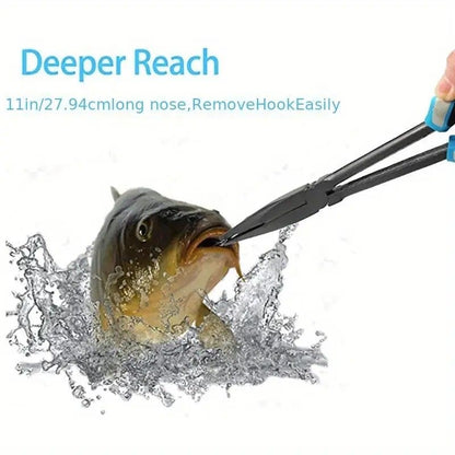Multi-functional Fishing Pliers - Long Nose, Rust-proof & Anti-slip, Easy Hook Removal & Fish Control(Red V1232-YDQ001