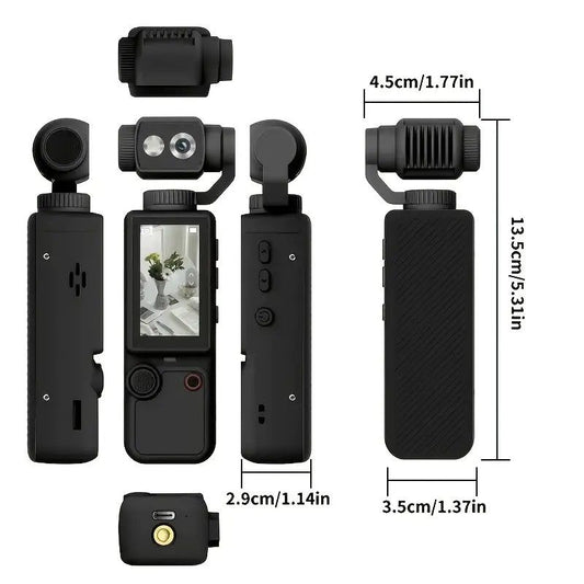 Full HD Handheld Action Camera with 16GB Memory, Portable Pocket Gimbal Camera for Outdoor Travel Vlogging, V1232-YDXJ002