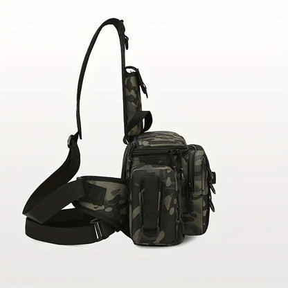 Camouflage Fishing Waist Bag - Large Capacity Multi-layer Partition, Side Pockets & Winding Strap for Full V1232-YDXKB001