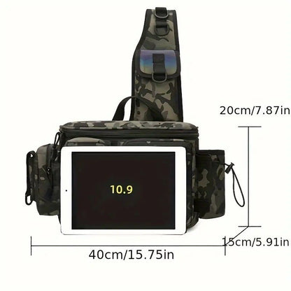 Camouflage Fishing Waist Bag - Large Capacity Multi-layer Partition, Side Pockets & Winding Strap for Full V1232-YDXKB001