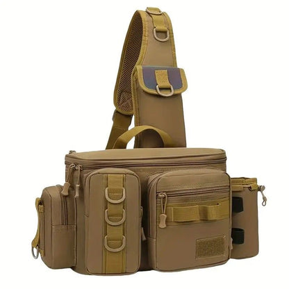 Camouflage Fishing Waist Bag - Large Capacity Multi-layer Partition, Side Pockets & Winding Strap for Full V1232-YDXKB001
