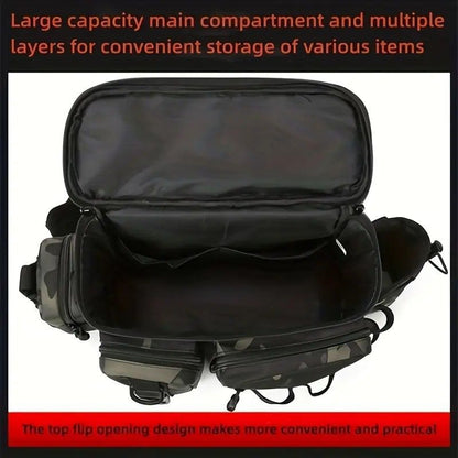 Camouflage Fishing Waist Bag - Large Capacity Multi-layer Partition, Side Pockets & Winding Strap for Full V1232-YDXKB003