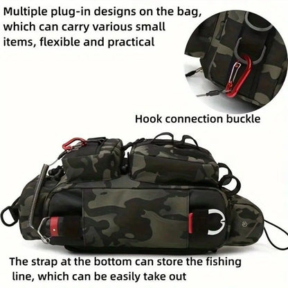Camouflage Fishing Waist Bag - Large Capacity Multi-layer Partition, Side Pockets & Winding Strap for Full V1232-YDXKB003
