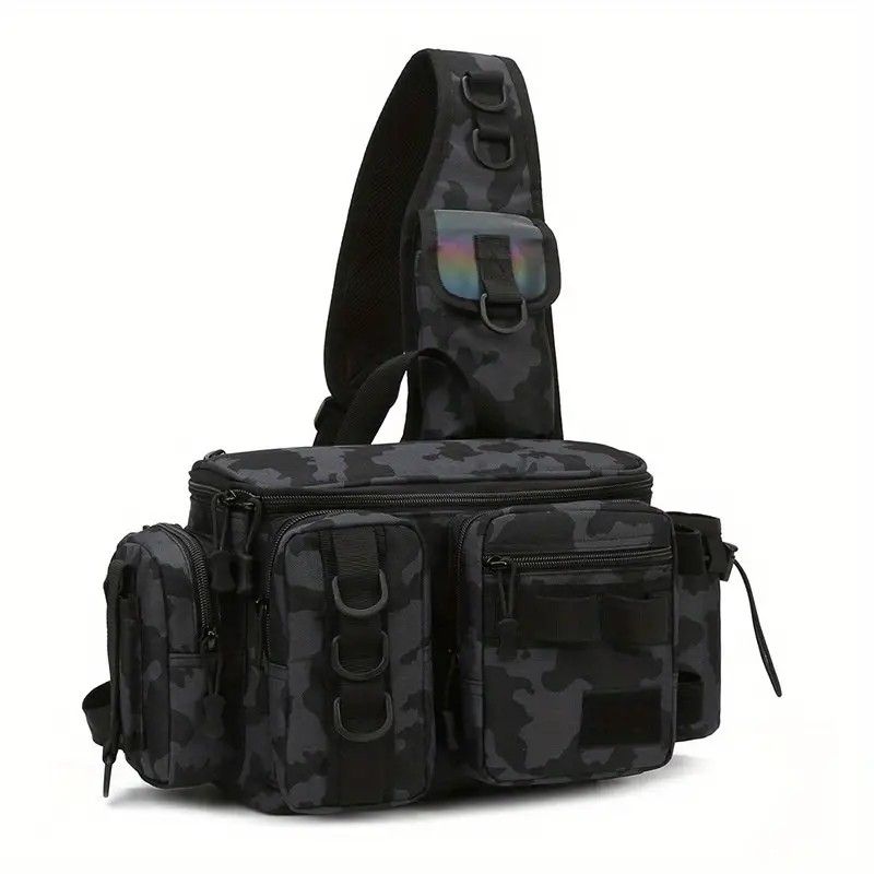 Camouflage Fishing Waist Bag - Large Capacity Multi-layer Partition, Side Pockets & Winding Strap for Full V1232-YDXKB003