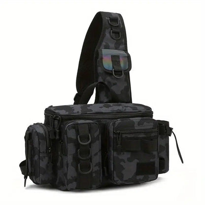 Camouflage Fishing Waist Bag - Large Capacity Multi-layer Partition, Side Pockets & Winding Strap for Full V1232-YDXKB003