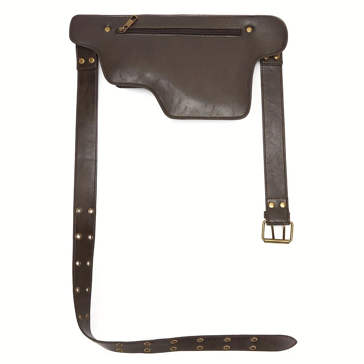 Printed Handmade Multi-functional Waist Bag: Adjustable for Chest Bag Use, Retro Print Multi-buckle Design, V1232-YHKB002