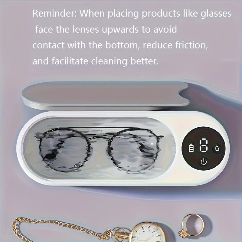 Smart Ultrasonic Cleaner: Renew Your Glasses and Jewelry with 360 degrees Deep Cleaning V1232-YJQXJ001