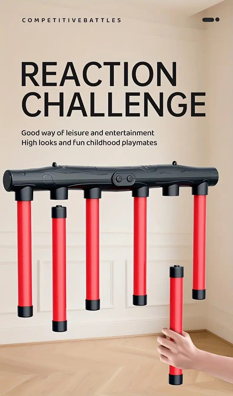Smart Reaction Challenge Stick: Family Interactive Reflex Training Toy, Three Speed Adjustable, Hand-Eye V1232-YJSKZPJ002