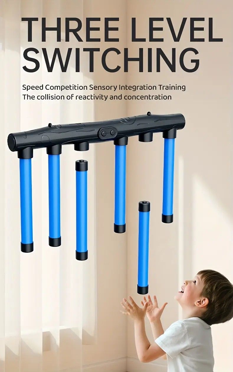 Smart Reaction Challenge Stick: Family Interactive Reflex Training Toy, Three Speed Adjustable, Hand-Eye V1232-YJSKZPJ002