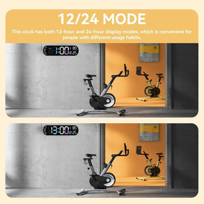 13.7" Mirror LED Digital Clock | Auto-Dim, RGB, Temp/Humidity Sensor - Smart Bedroom/Desk Clock(colorful) V1232-YKSZGZ001