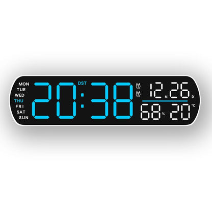13.7" Mirror LED Digital Clock | Auto-Dim, RGB, Temp/Humidity Sensor - Smart Bedroom/Desk Clock(colorful) V1232-YKSZGZ001