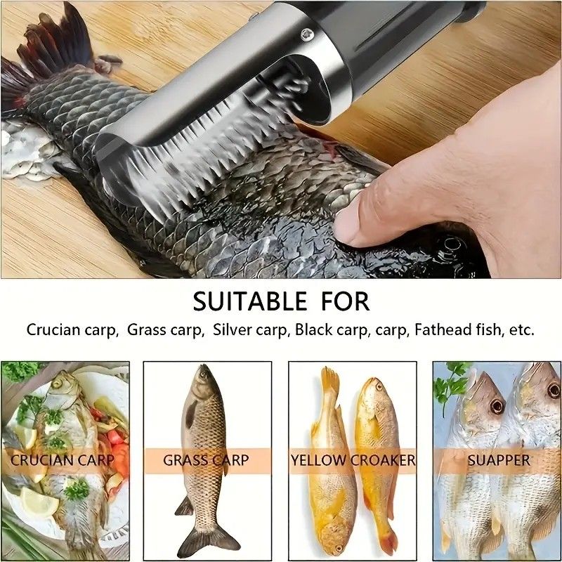 Electric Fish Scaler | Essential for Seafood Kitchens, Suitable for Both Home and Commercial Use, Efficient V1232-YLGD002