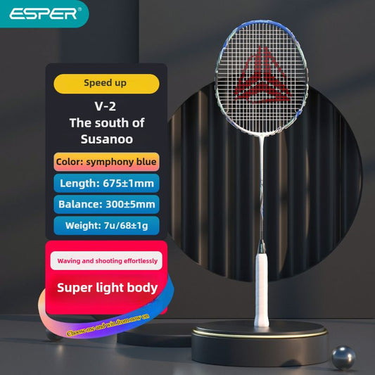 ESPER Explorer V2 Susanoo 7U Ultra-Light Badminton Racket 30T/40T High-Elastic Carbon Fiber with Grip and V1232-YMQPV2001