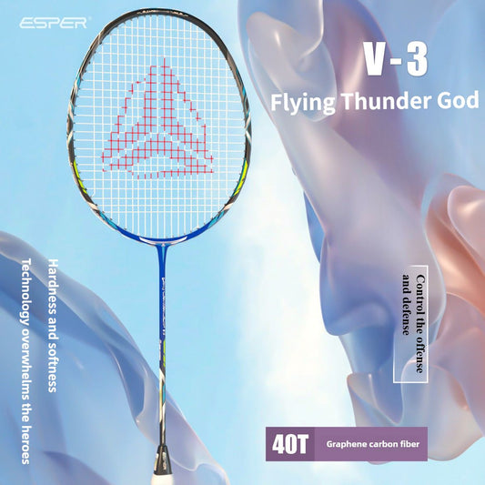 ESPER V3 Badminton Racket 72g Ultra-Light 6U Graphene Carbon All-Around Professional Match Training Durable V1232-YMQPV3002