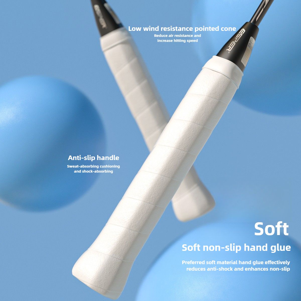 ESPER V3 Badminton Racket 72g Ultra-Light 6U Graphene Carbon All-Around Professional Match Training Durable V1232-YMQPV3003