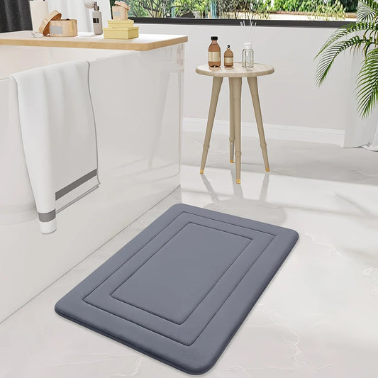 Grey Geometric Pattern, Soft Lightweight Skin-Friendly, Bathroom Accessory, Toilet Anti-Slip Mat, Bathroom V1232-YSDD002