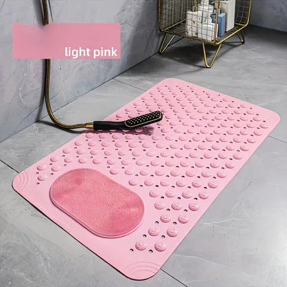 Anti-Slip Massage Shower Mat with Suction Cups Foot Spa Bathroom Mat(green) V1232-YSFHD001