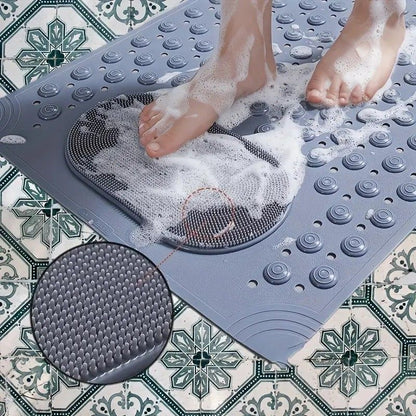 Anti-Slip Massage Shower Mat with Suction Cups Foot Spa Bathroom Mat(GREY) V1232-YSFHD003