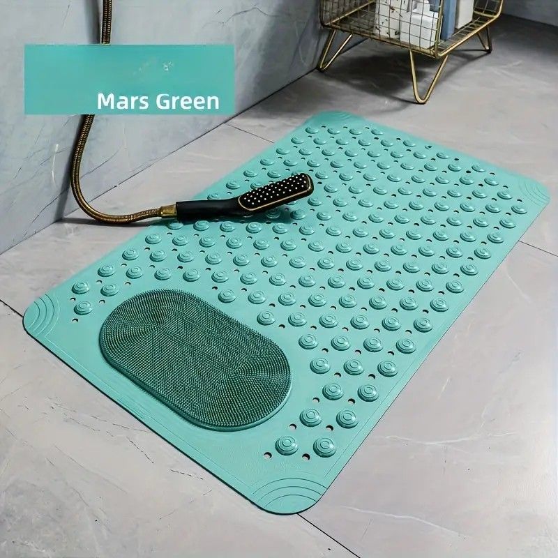 Anti-Slip Massage Shower Mat with Suction Cups Foot Spa Bathroom Mat(GREY) V1232-YSFHD003