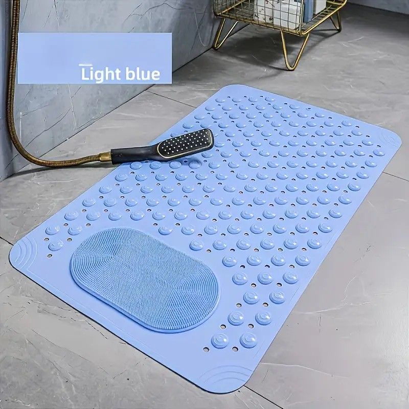 Anti-Slip Massage Shower Mat with Suction Cups Foot Spa Bathroom Mat(GREY) V1232-YSFHD003