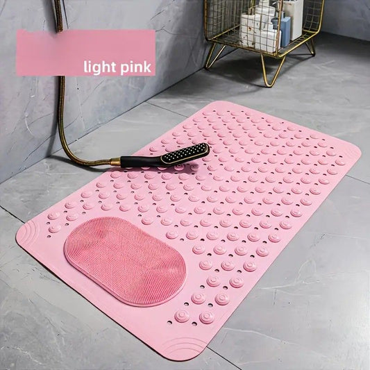 Anti-Slip Massage Shower Mat with Suction Cups Foot Spa Bathroom Mat(PINK) V1232-YSFHD005