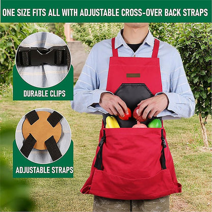 Oxford Cloth Multifunctional Gardening Apron, Thickened Durable Lightweight Large Pocket, Back Cross Straps V1232-YY-WQ001