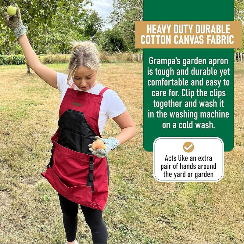 Oxford Cloth Multifunctional Gardening Apron, Thickened Durable Lightweight Large Pocket, Back Cross Straps V1232-YY-WQ001