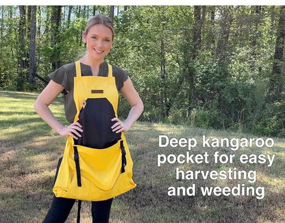 Oxford Cloth Multifunctional Gardening Apron, Thickened Durable Lightweight Large Pocket, Back Cross Straps V1232-YY-WQ001