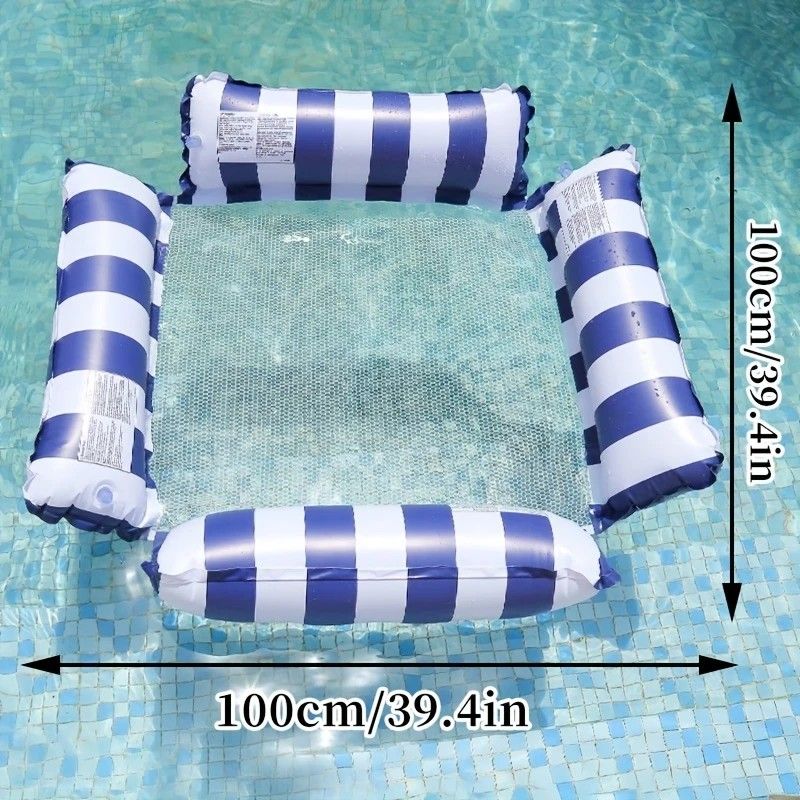 Pool Inflatable Float: Foldable Striped Floating Bed, Stable Single-Person Lounge Chair, Portable Water V1232-YYFC002