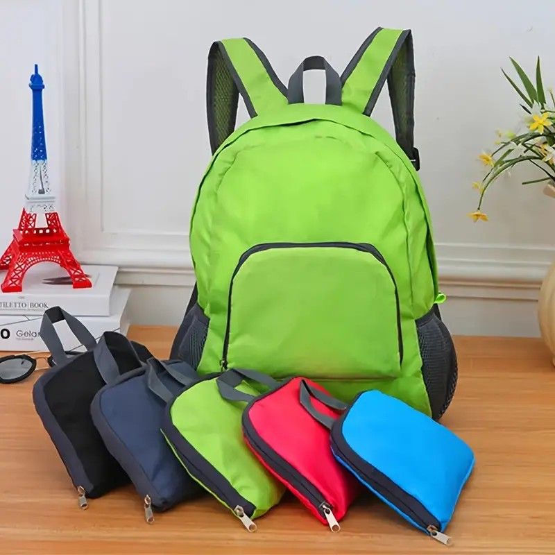 Foldable Nylon Backpack - Lightweight, Durable, and Strong Load Capacity, Four-Step Folding Transforms into a V1232-ZDBB001