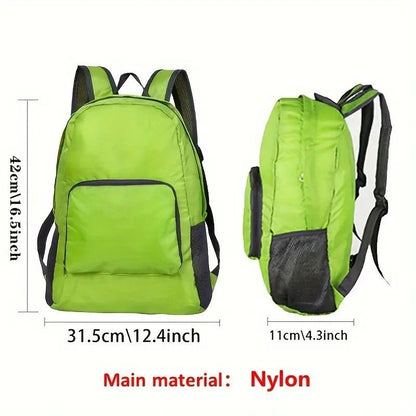 Foldable Nylon Backpack - Lightweight, Durable, and Strong Load Capacity, Four-Step Folding Transforms into a V1232-ZDBB001