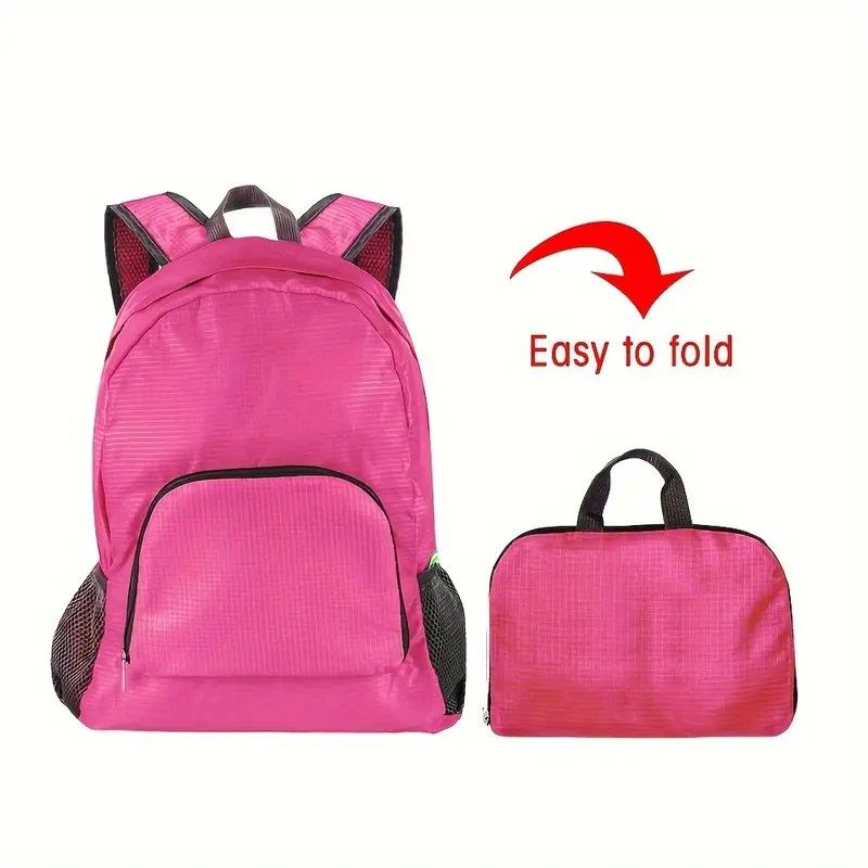 Foldable Nylon Backpack - Lightweight, Durable, and Strong Load Capacity, Four-Step Folding Transforms into a V1232-ZDBB001