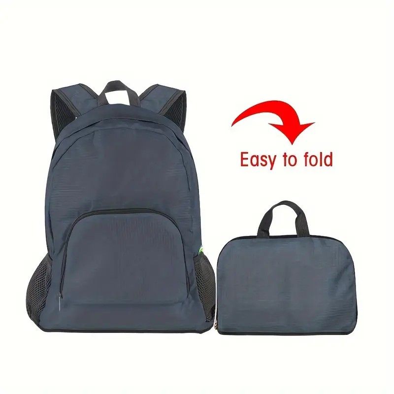 Foldable Nylon Backpack - Lightweight, Durable, and Strong Load Capacity, Four-Step Folding Transforms into a V1232-ZDBB002
