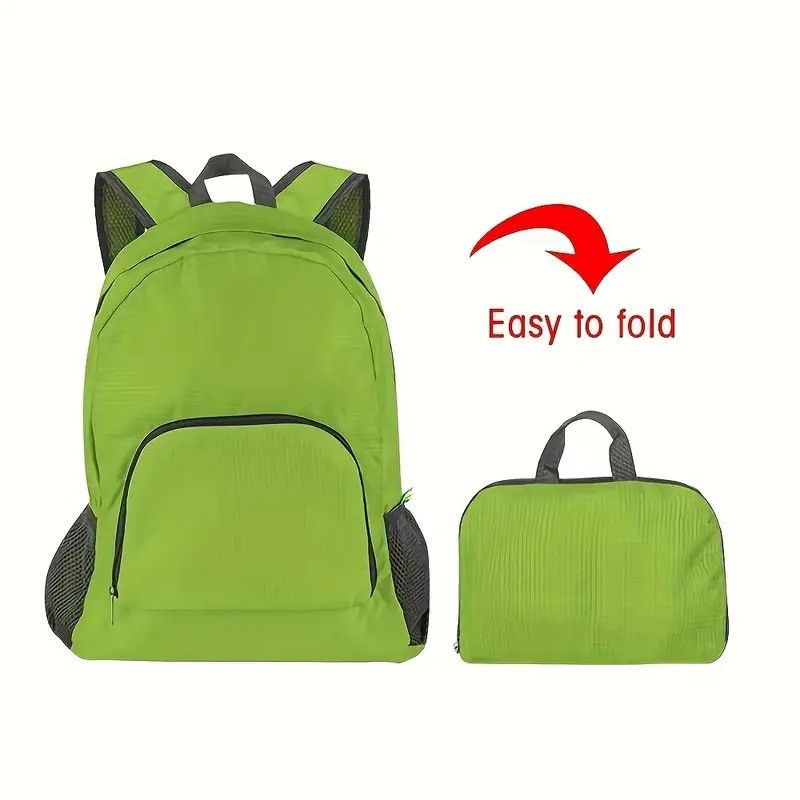 Foldable Nylon Backpack - Lightweight, Durable, and Strong Load Capacity, Four-Step Folding Transforms into a V1232-ZDBB003