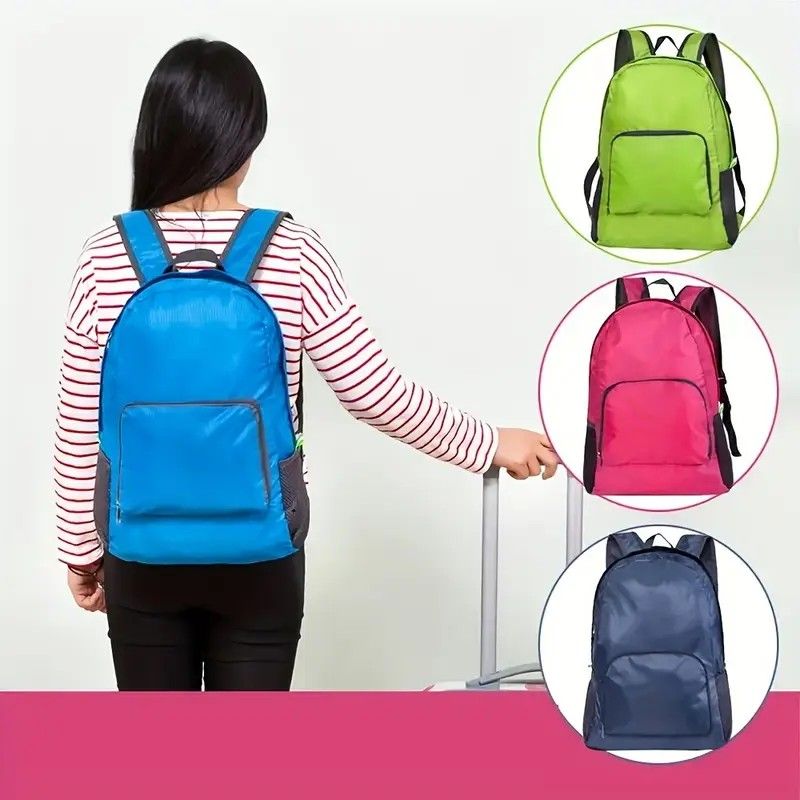 Foldable Nylon Backpack - Lightweight, Durable, and Strong Load Capacity, Four-Step Folding Transforms into a V1232-ZDBB004