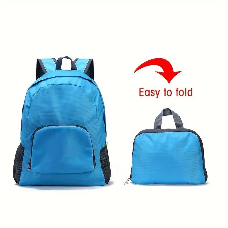 Foldable Nylon Backpack - Lightweight, Durable, and Strong Load Capacity, Four-Step Folding Transforms into a V1232-ZDBB004