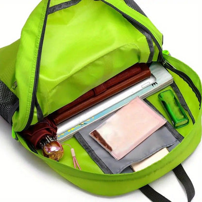 Foldable Nylon Backpack - Lightweight, Durable, and Strong Load Capacity, Four-Step Folding Transforms into a V1232-ZDBB005