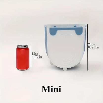 1 Portable Folding Trash Can with Hook - Modern Minimalist Rectangular Design, Space-Saving Durable Plastic V1232-ZDLJT001