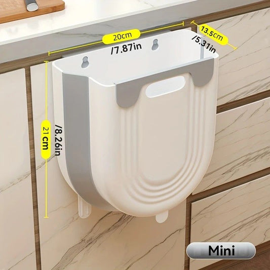 1 Portable Folding Trash Can with Hook - Modern Minimalist Rectangular Design, Space-Saving Durable Plastic V1232-ZDLJT002
