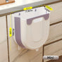 1 Portable Folding Trash Can with Hook - Modern Minimalist Rectangular Design, Space-Saving Durable Plastic V1232-ZDSLJT003